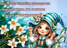 Postcard привлекательная гиф-открытка, пусть вторник вдохновляет