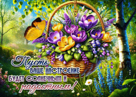 Picture пёстрая гиф-открытка, пусть настроение будет солнечным
