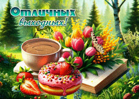 Picture радужная гиф-открытка, отличных выходных