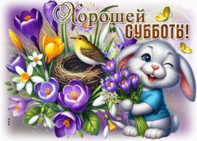 Postcard самобытная гиф-открытка, хорошего субботы