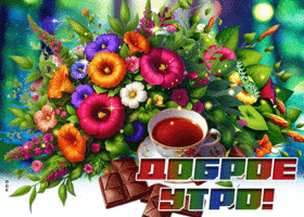Postcard счастливая гиф-открытка, прекрасного утречка