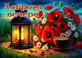 Picture сияющая гиф-открытка, вечер пусть будет добрым