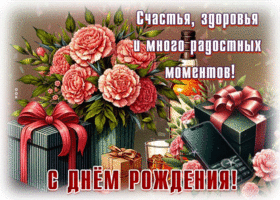 Picture сладостная гиф-открытка, желает счастья и здоровья