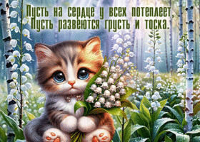 Postcard славная гиф-открытка, пусть на сердце потеплеет