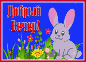 Picture славная картинка добрый вечер с зайкой