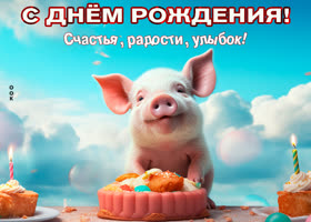 Postcard смешная открытка с днем рождения! счастья, радости, улыбок!