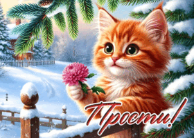 Picture снежная душевная гиф-открытка прости