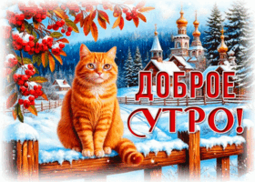 Postcard снежная искристая гифка доброе утро