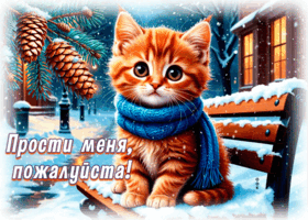 Postcard снежная милая гиф-открытка прости меня, пожалуйста