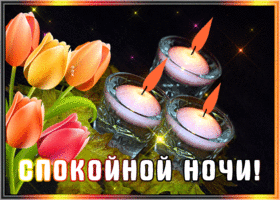 Картинка супер открытка  спокойной ночи со свечами