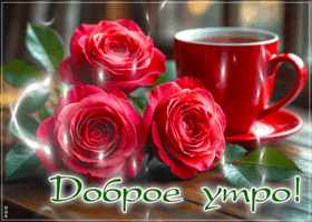 Postcard светлая гиф-открытка, яркого и доброго утра