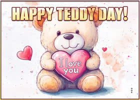 Postcard teddy day