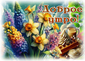 Postcard утончённейшая гиф-открытка, с добрым утром, весна