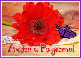 Postcard великолепная открытка с пожеланием любви и радости