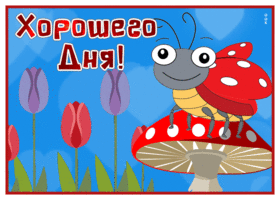Picture веселая картинка хорошего дня с божьей коровкой