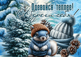 Picture взаимопонимающая гиф-открытка, одевайся теплее и береги себя