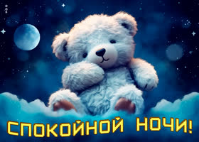 Postcard забавная и оригинальная открытка с мишкой спокойной ночи