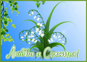 Открытка живая открытка с нежными ландышами