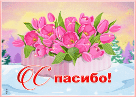 Открытка зимняя картинка спасибо