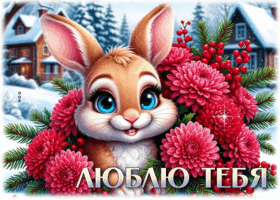 Postcard зимняя романтичная гиф-открытка люблю тебя