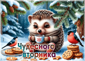 Postcard зимняя волшебная гиф-открытка чудесного вторника