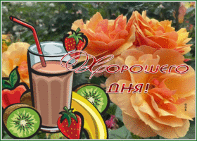 Picture живая открытка хорошего дня с оранжевыми розами