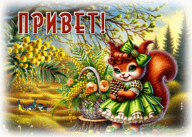 Postcard зоркая гиф-открытка, приветик